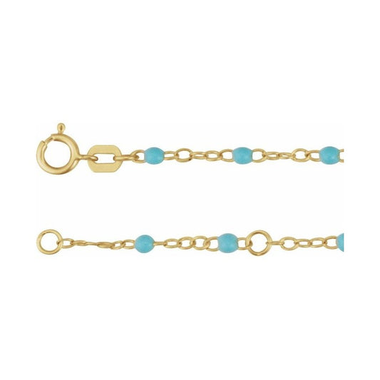 2 mm Enamel Bead Adjustable Chain