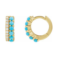 Accented Cabochon Hoop Earrings