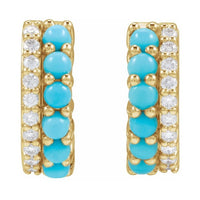Accented Cabochon Hoop Earrings