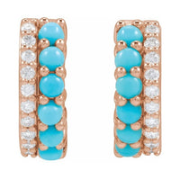 Accented Cabochon Hoop Earrings