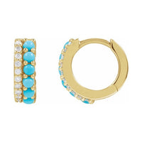 Accented Cabochon Hoop Earrings