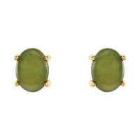 Oval 4-Prong Cabochon Earrings