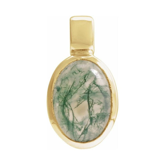 Oval Bezel-Set Cabochon Charm/Pendant