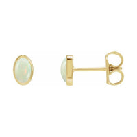 Oval Bezel-Set Cabochon Earrings