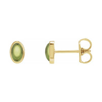 Oval Bezel-Set Cabochon Earrings