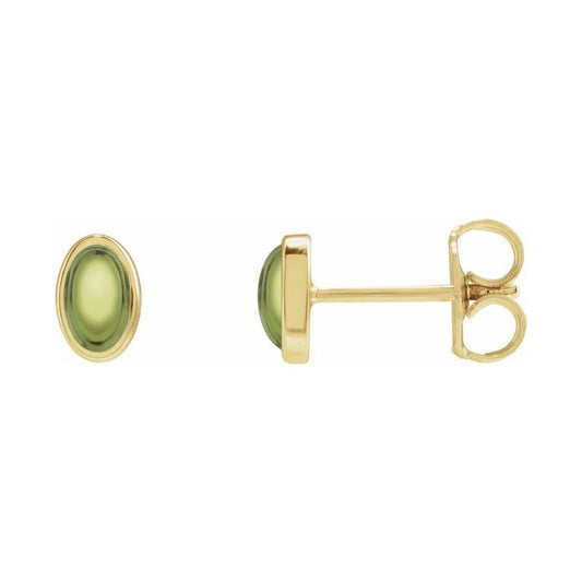 Oval Bezel-Set Cabochon Earrings