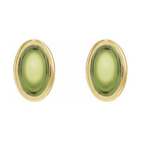 Oval Bezel-Set Cabochon Earrings