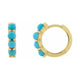 Cabochon Hinged Hoop Earrings