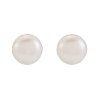 Button Pearl Stud Earrings