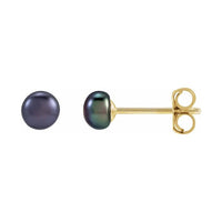 Button Pearl Stud Earrings