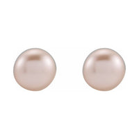 Button Pearl Stud Earrings