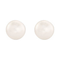 Button Pearl Stud Earrings