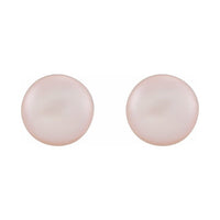 Button Pearl Stud Earrings