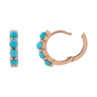 Cabochon Hinged Hoop Earrings