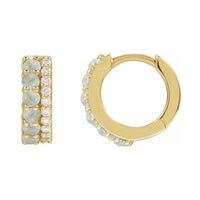Accented Cabochon Hoop Earrings