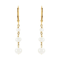 Three-Stone Pearl Earrings