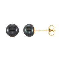 Button Pearl Stud Earrings
