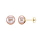 Button Pearl Stud Earrings