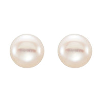 Button Pearl Stud Earrings