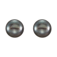 Button Pearl Stud Earrings