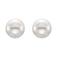 Button Pearl Stud Earrings