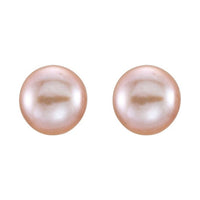 Button Pearl Stud Earrings