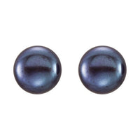 Button Pearl Stud Earrings