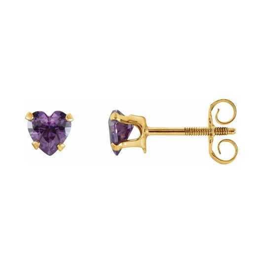 Heart Snap-In Youth Stud Earrings