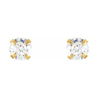 Round 4-Prong Youth Stud Earrings