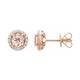 Round 4-Prong Halo-Style Earrings
