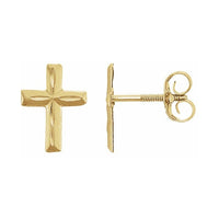 Youth Diamond-Cut Cross Earrings