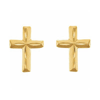 Youth Diamond-Cut Cross Earrings