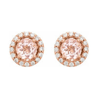Round 4-Prong Halo-Style Earrings