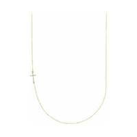 Accented Sideways Cross Necklace