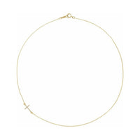Accented Sideways Cross Necklace