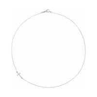 Accented Sideways Cross Necklace