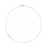 Accented Sideways Cross Necklace