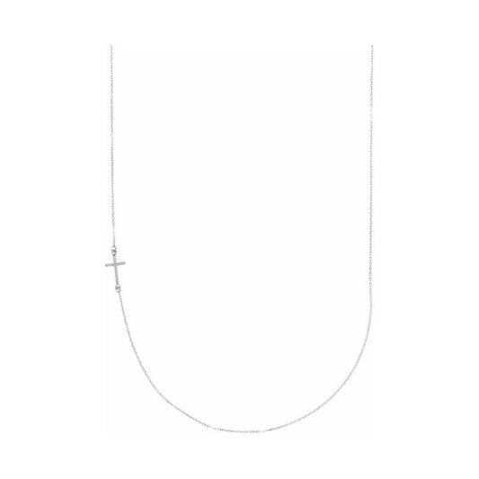 Accented Sideways Cross Necklace