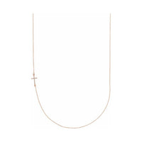 Accented Sideways Cross Necklace