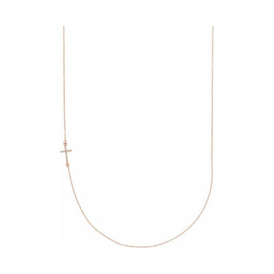 Accented Sideways Cross Necklace