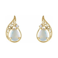 Accented Cabochon Sculptural Earrings