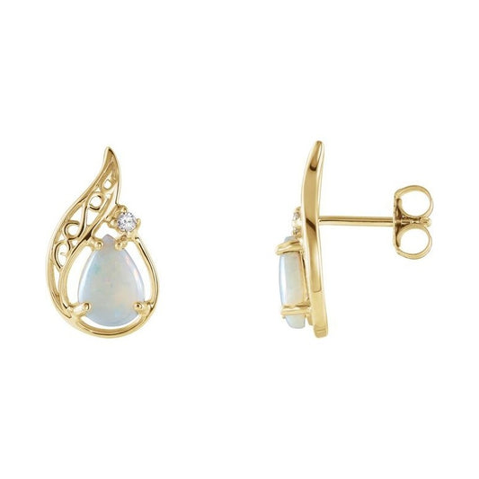 Accented Cabochon Sculptural Earrings