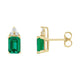 Emerald 4-Prong Accented Earrings
