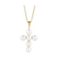 Pearl Cross Necklace or Pendant