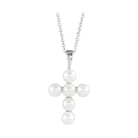 Pearl Cross Necklace or Pendant