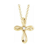 Solitaire Cross Necklace or Pendant