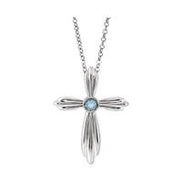 Bezel-Set Cross Necklace or Pendant