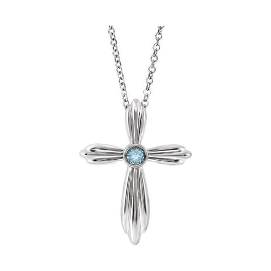 Bezel-Set Cross Necklace or Pendant
