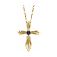 Bezel-Set Cross Necklace or Pendant