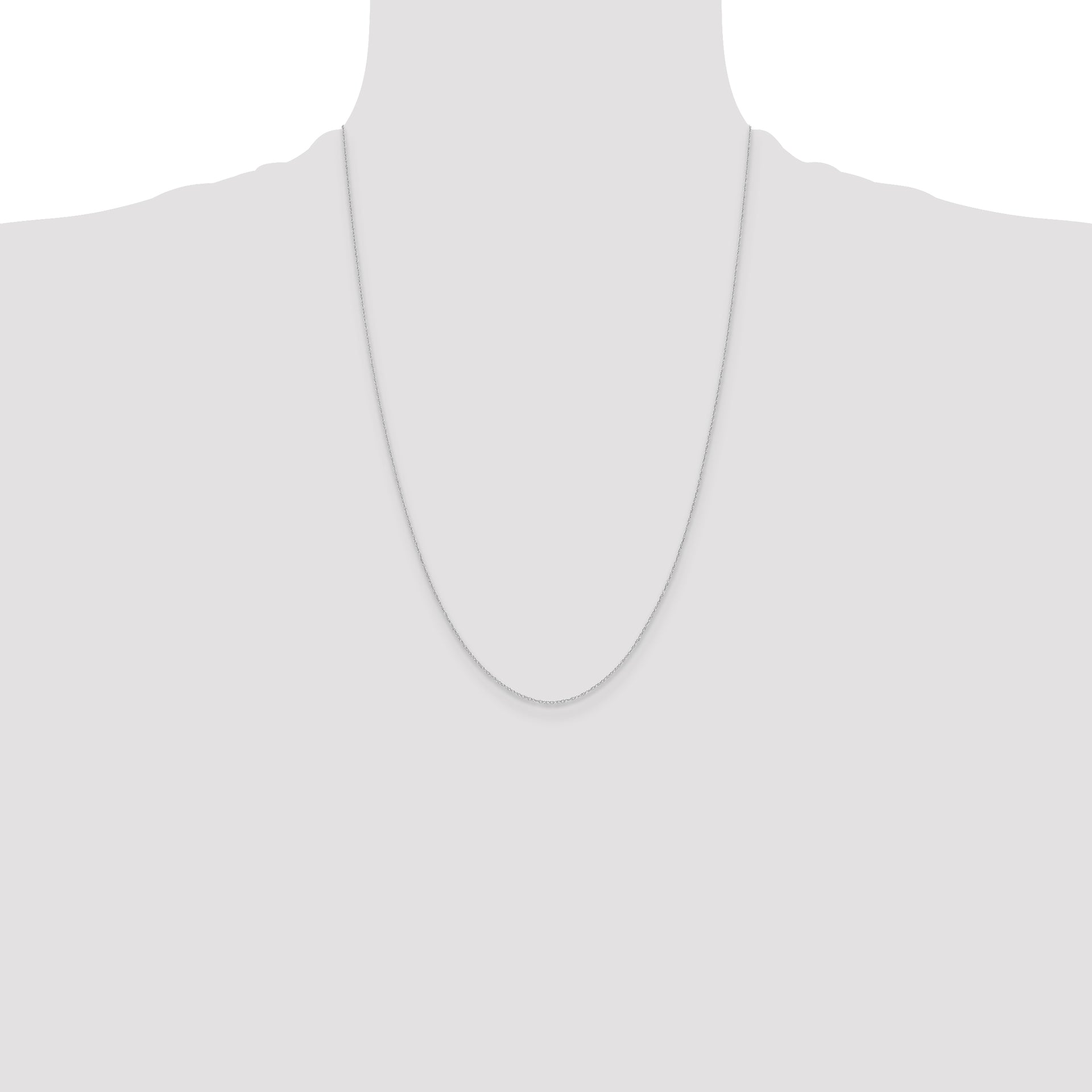 14k White Gold .4 mm Carded Cable Rope Chain